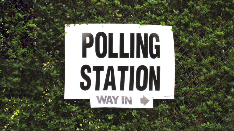 uk polling station sign by Paul Albertella